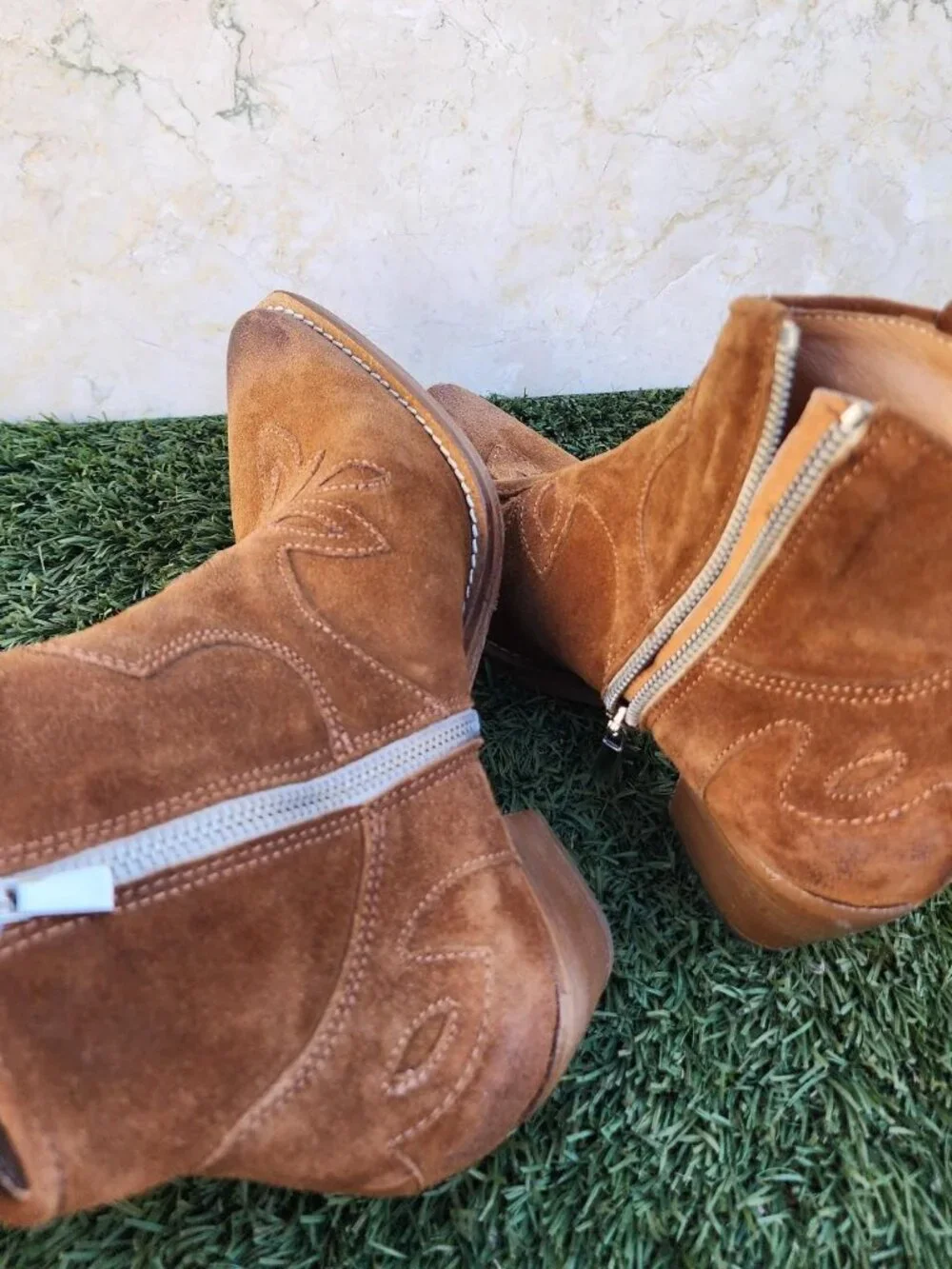 Women's Brown and Tan Boots - Picture 4 of 8